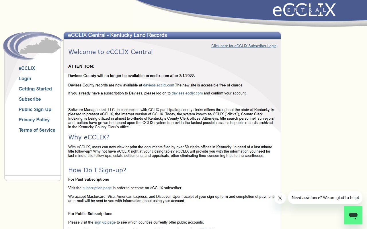 Union County County Clerk eCCLIX records search platform