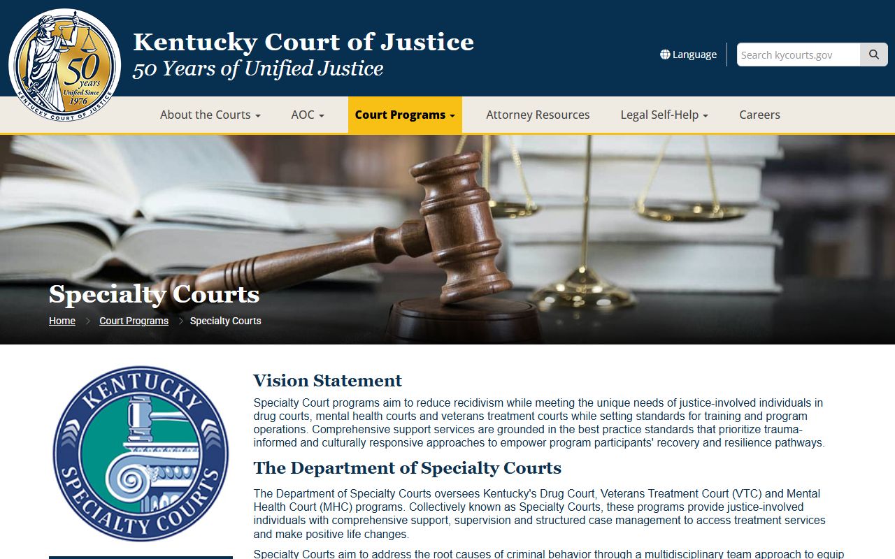 Union County court records and Kentucky Specialty Courts overview